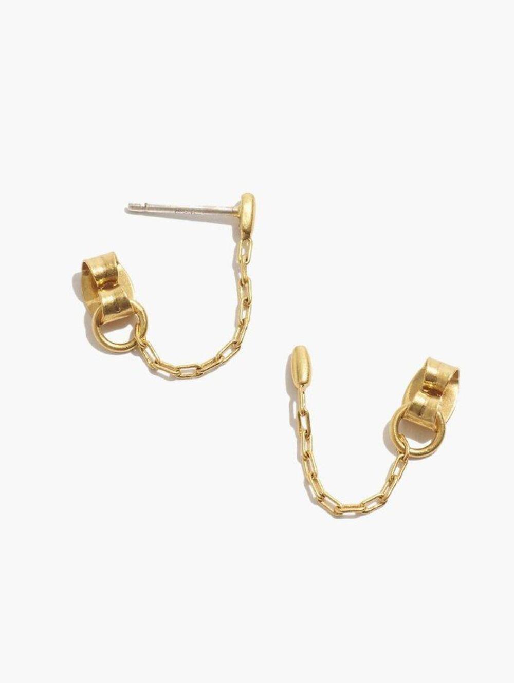 Madewell Bar Chain Hoop Earrings